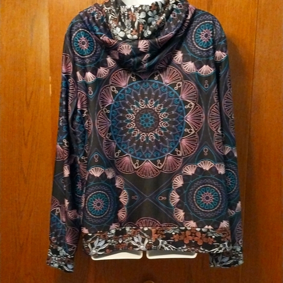 LILY BY FIRMIANA BRAND MANDALA PATTERN ZIPUP HOODIE size 1X - Picture 7 of 13